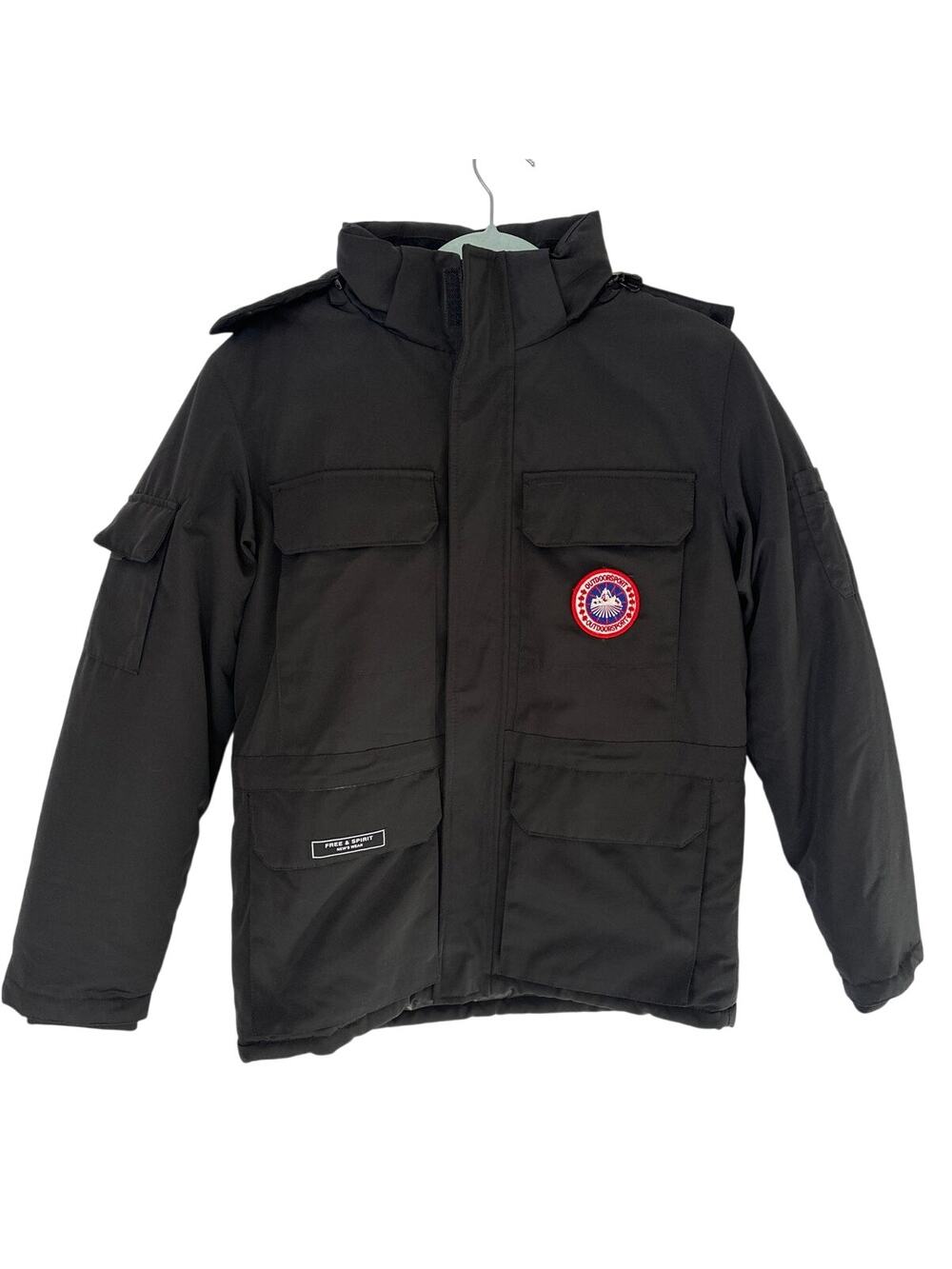 Vintage Free & Spirit Men’s Outdoorsport Hooded Puffer Parka Military Jacket M